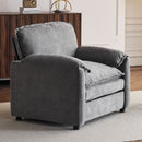 Oversized Reading Armchair With Thick Cushions, High Back Support