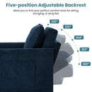 Upholstered Convertible Sleeper Sofa With 5 Position Backrest, Side Pockets, Storage