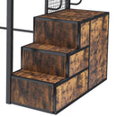 Heavy Duty Full Loft Bed With Desk & USB Charging Metal Frame With Storage Drawers And Staircase - Black