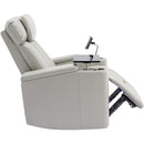 270° Power Swivel Recliner Home Theater Chair With Hidden Arm Storage, LED Light, Cup Holder, And Tray Table