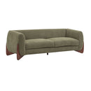 Contemporary Boucle Sherpa Sofa With Birch Wood Legs