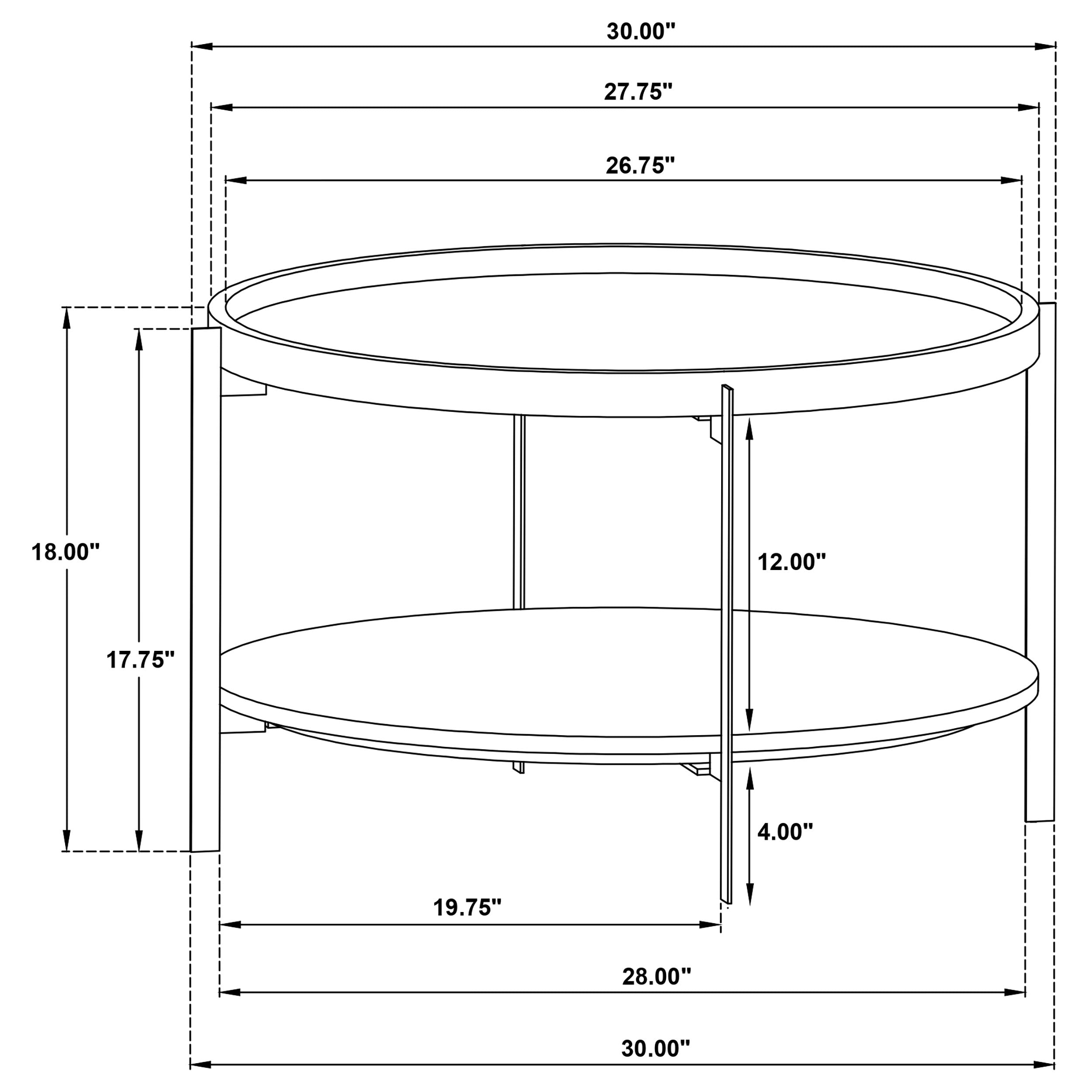 Adhvik Round Wood Top Marble Shelf Coffee Table Natural — view 5