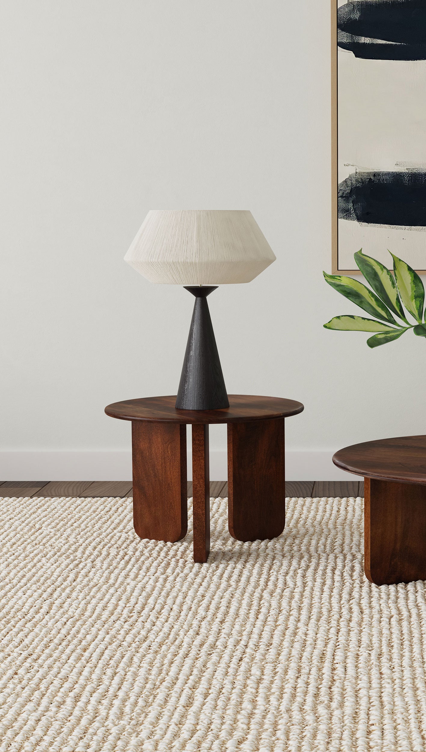 Dale Round Solid Mango Wood Side End Table Brown — view 2