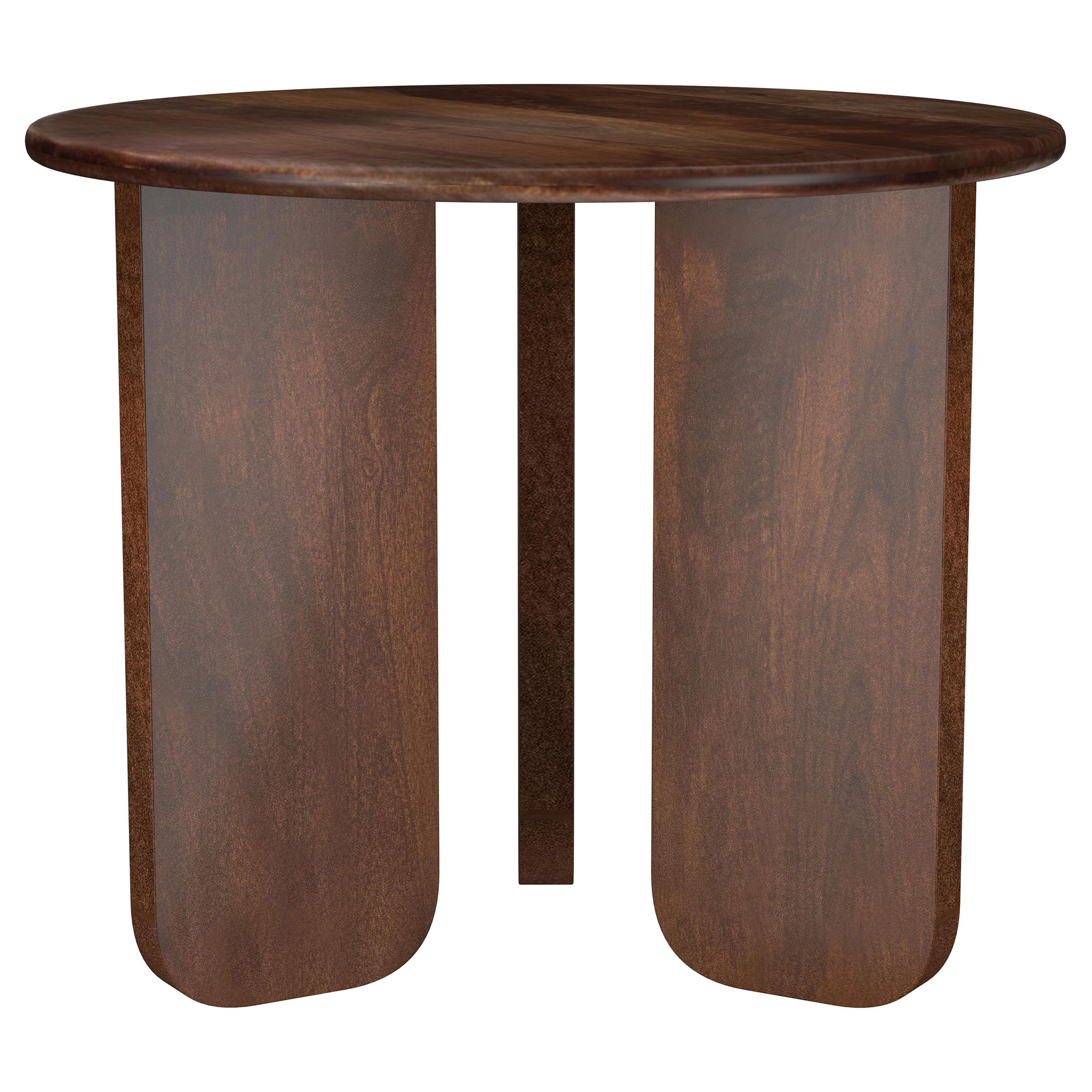 Dale Round Solid Mango Wood Side End Table Brown — view 1