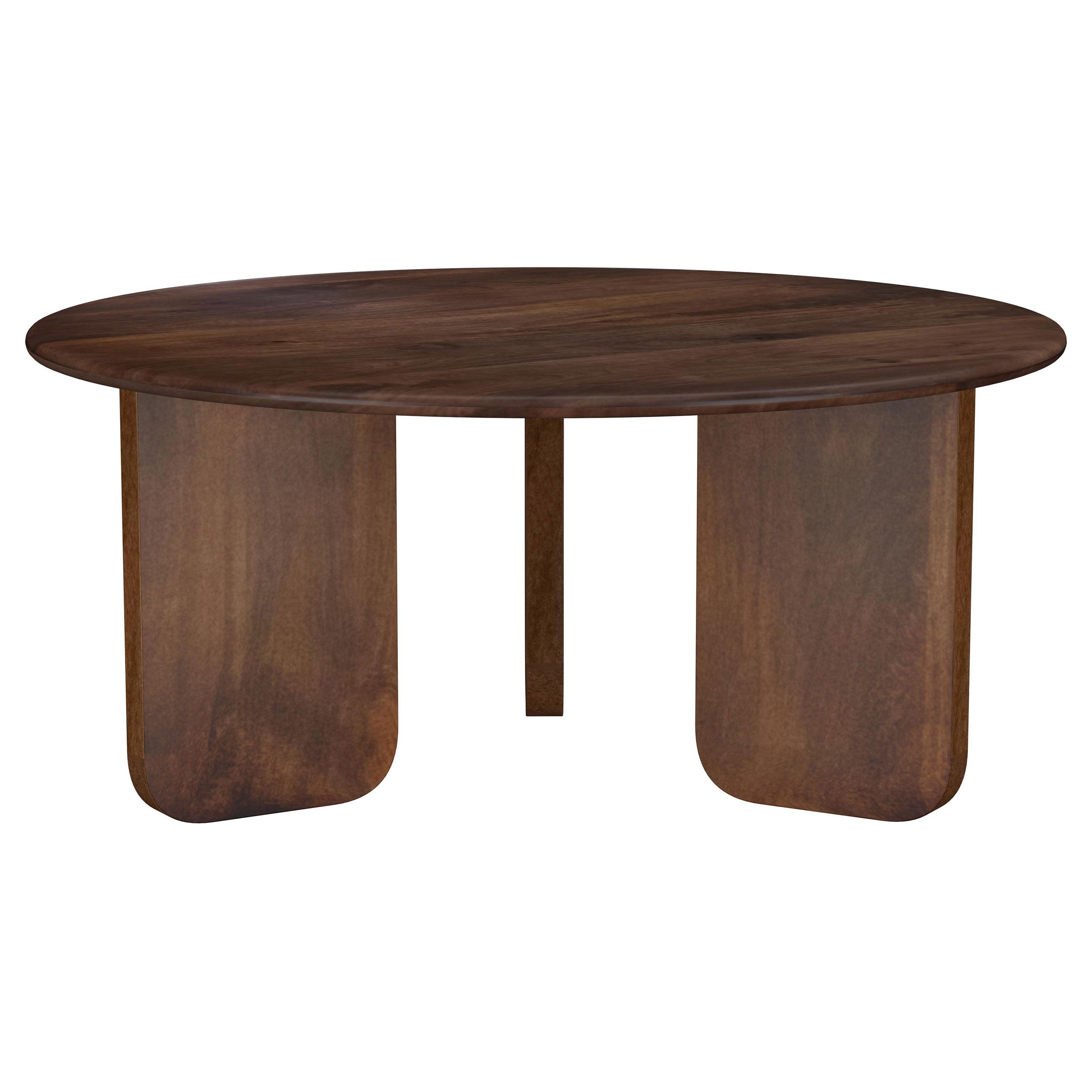 Dale Round Solid Mango Wood Coffee Table Brown — view 1