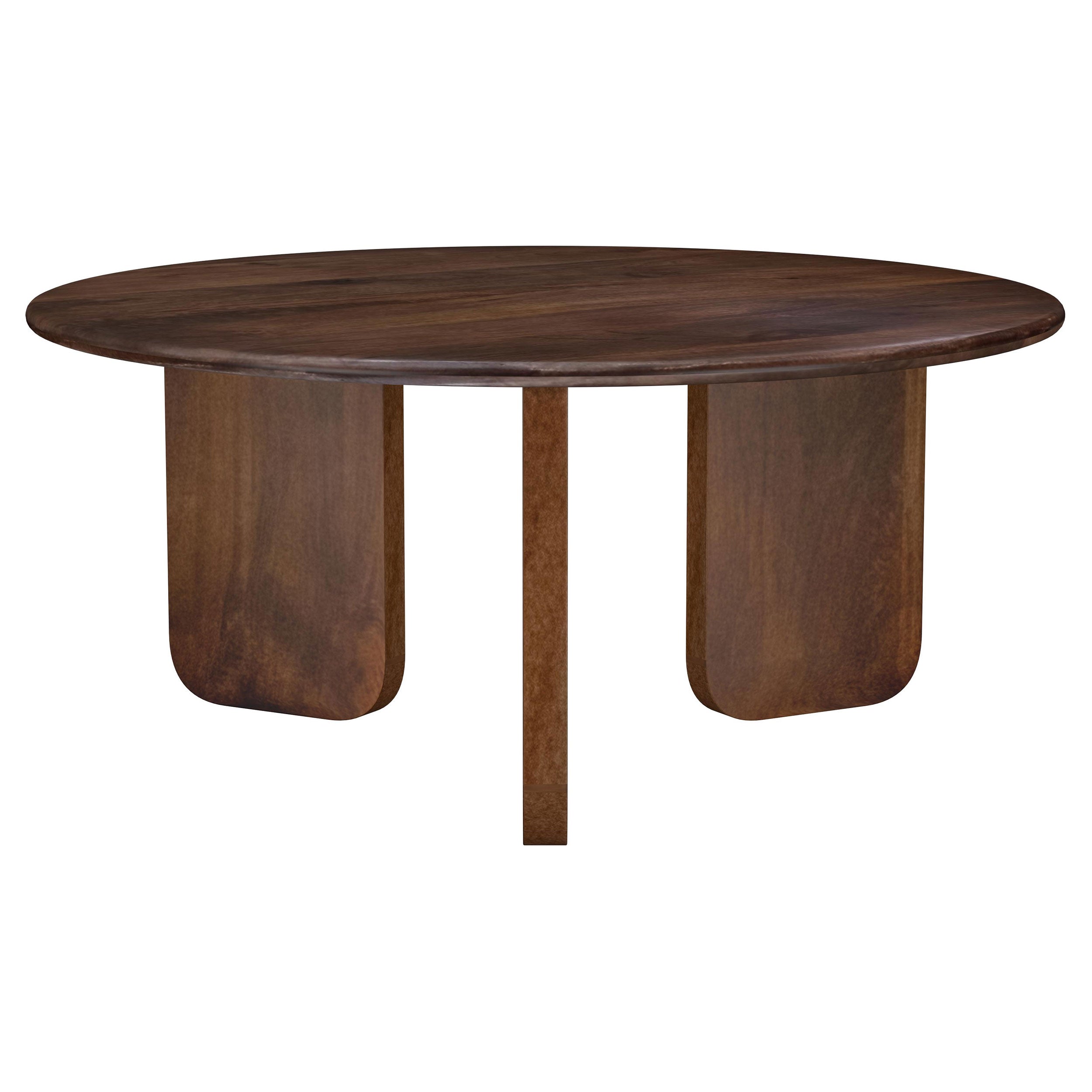 Dale Round Solid Mango Wood Coffee Table Brown — view 3