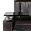 Power Recliner With Storage Arms, Cupholders, Swivel Tray Table And Cell Phone Stand - Brown
