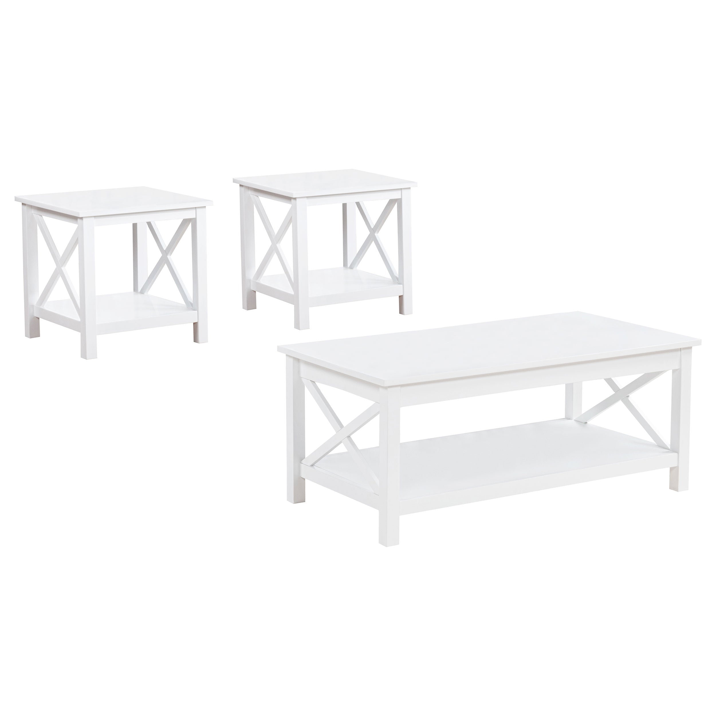 Skyview 3-piece Rectangular Lift Top Coffee Table Set White — view 2