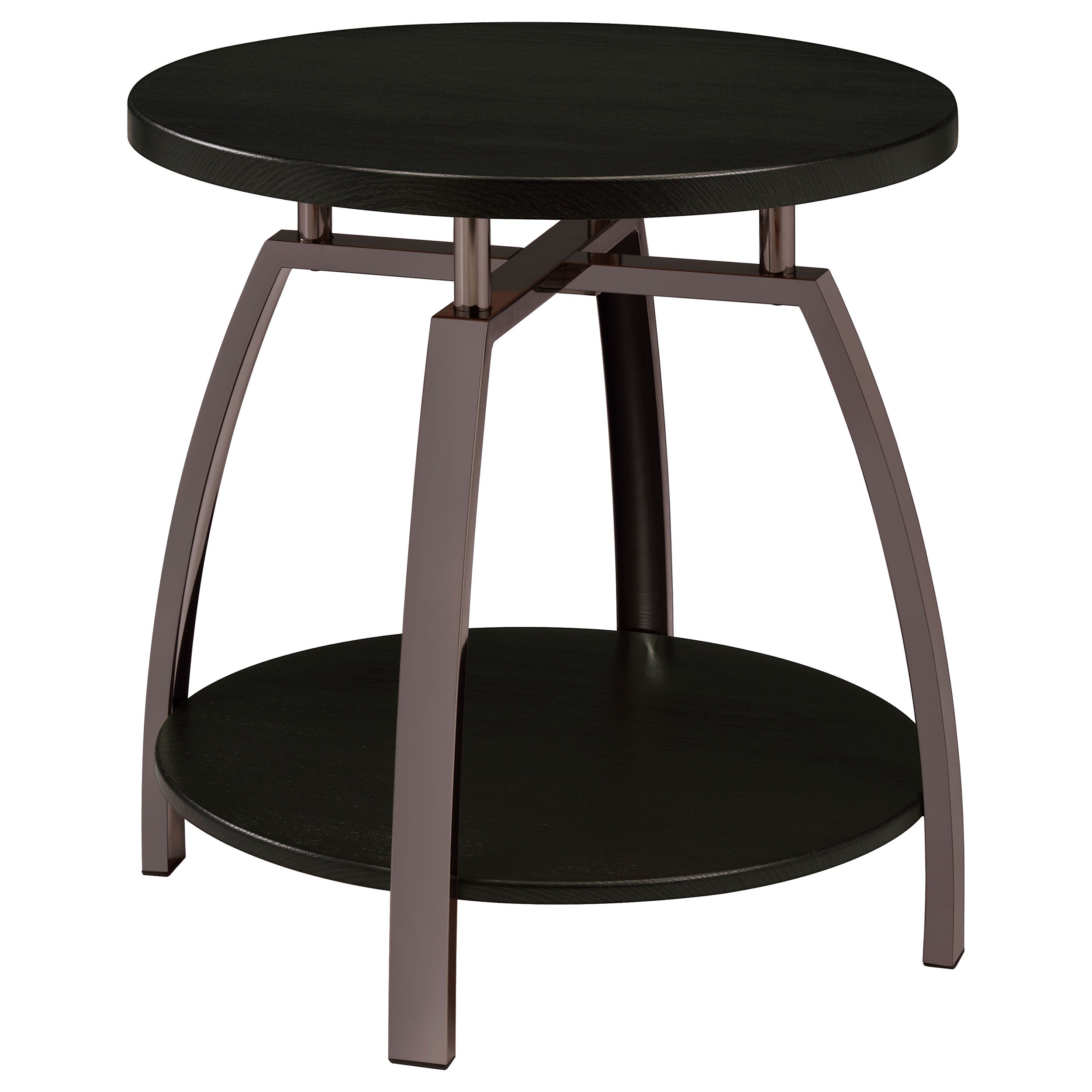 Dacre Round Engineered Wood Top Side End Table Dark Charcoal — view 1