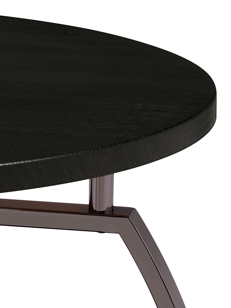 Dacre Round Engineered Wood Top Side End Table Dark Charcoal — view 3