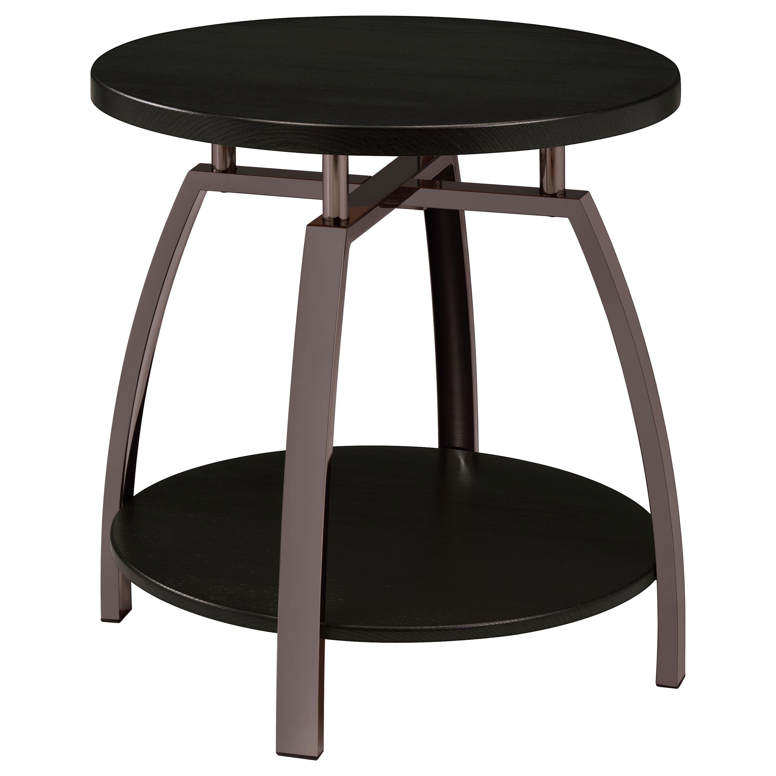 Dacre 2-piece Round Coffee and End Table Set Dark Charcoal — view 3