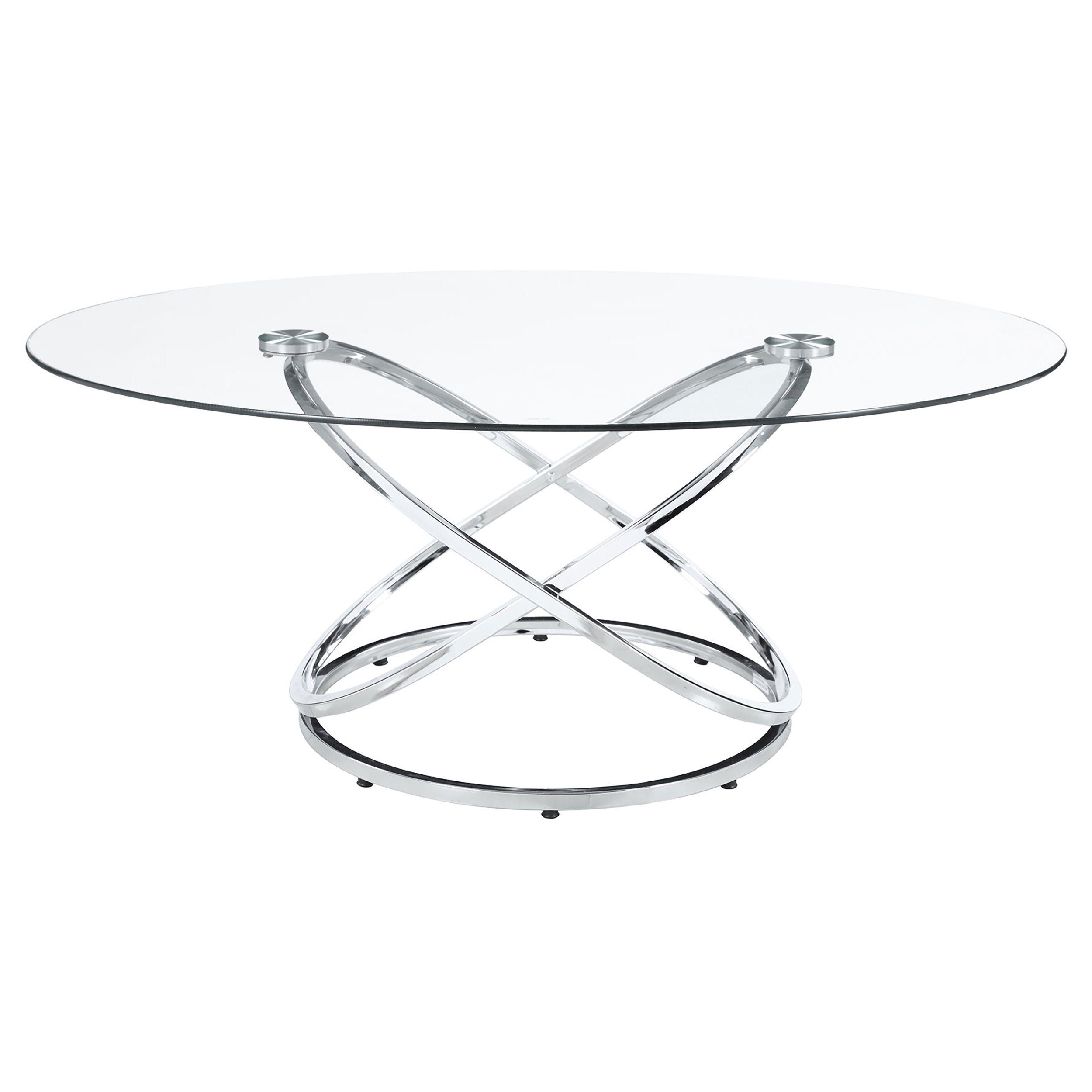 Warren 3-piece Oval Glass Top Coffee Table Set Chrome — view 4