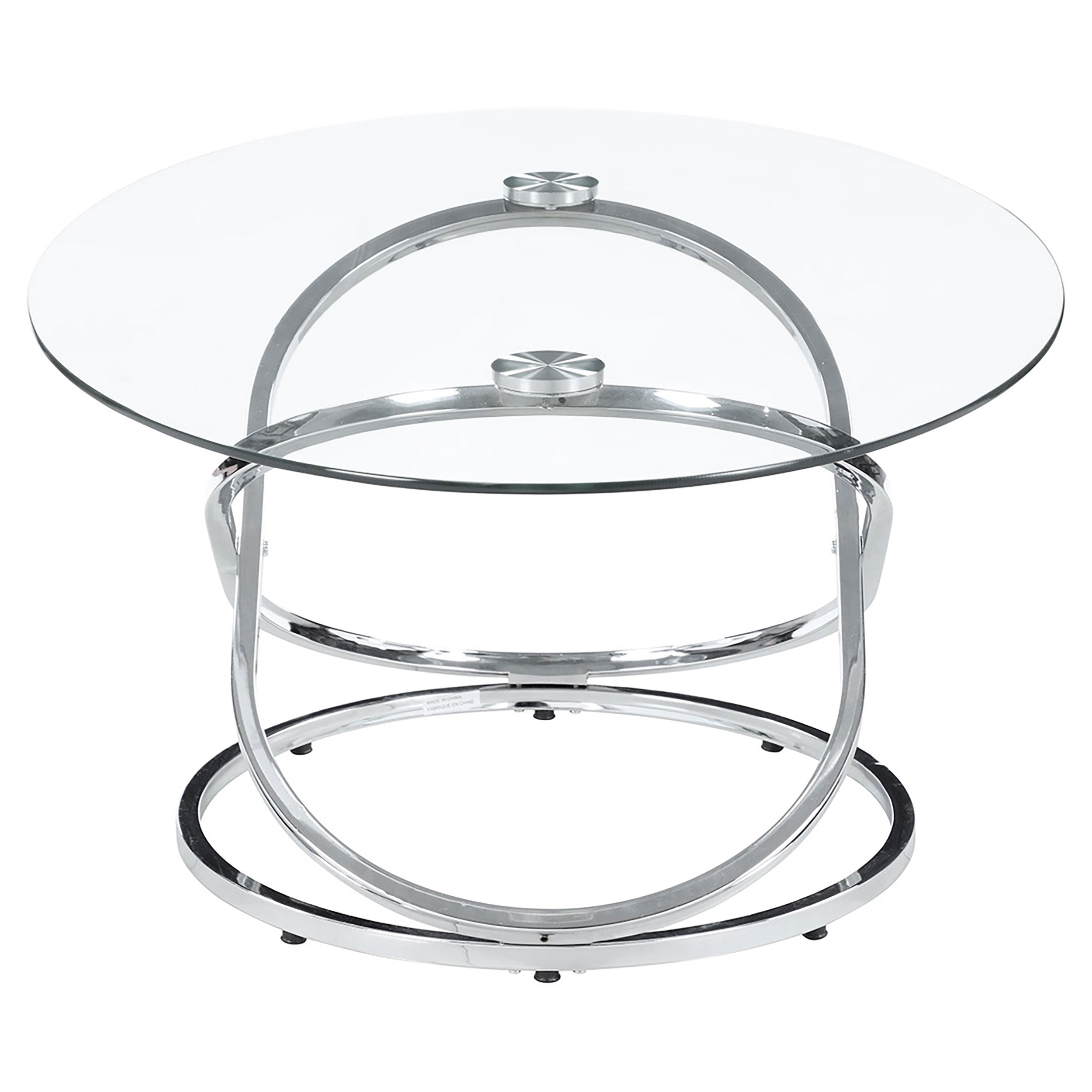 Warren 3-piece Oval Glass Top Coffee Table Set Chrome — view 5