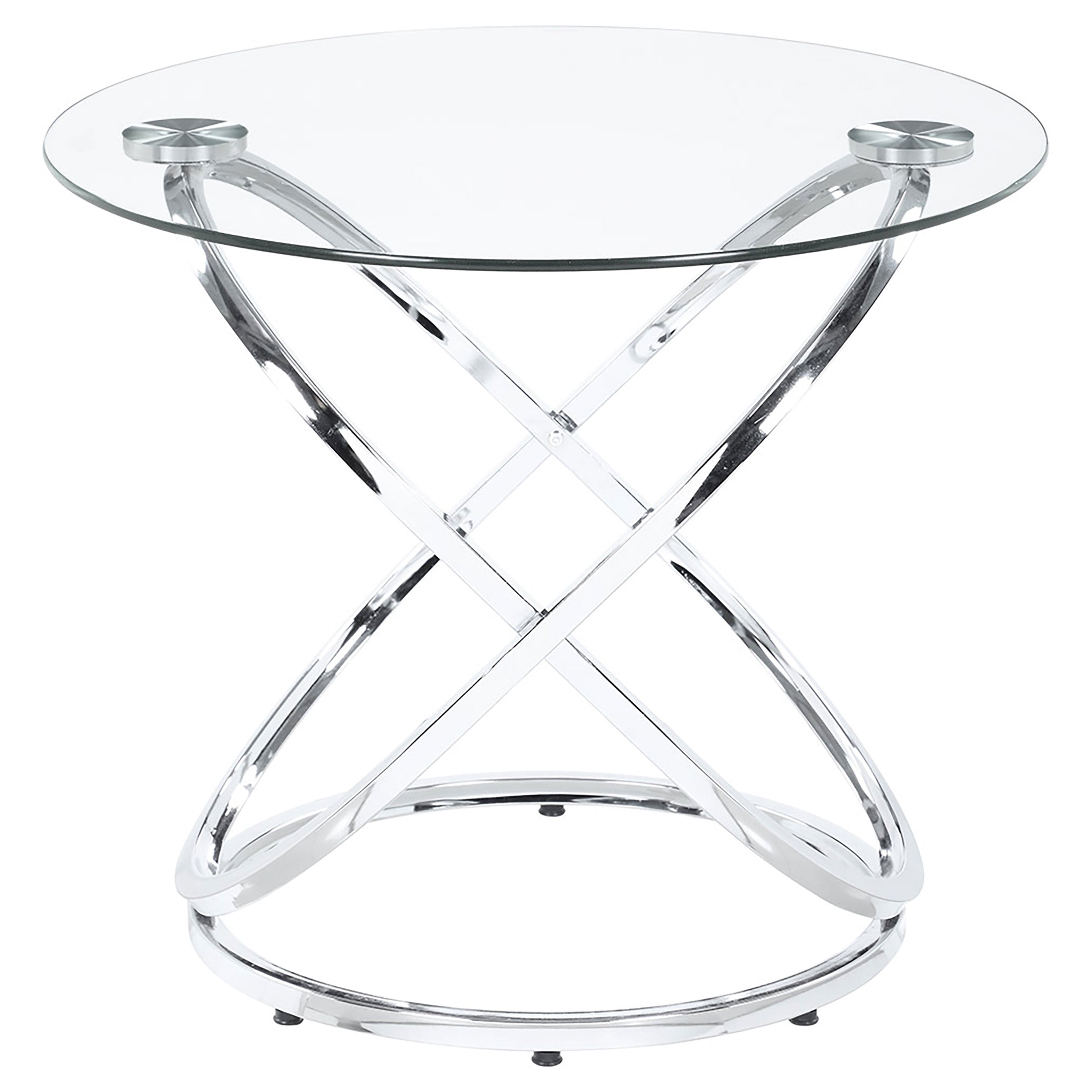 Warren 3-piece Oval Glass Top Coffee Table Set Chrome — view 7