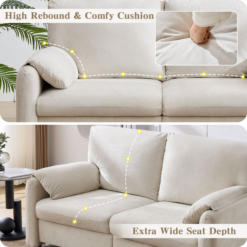 Modern Minimalist Down Filled Sofa