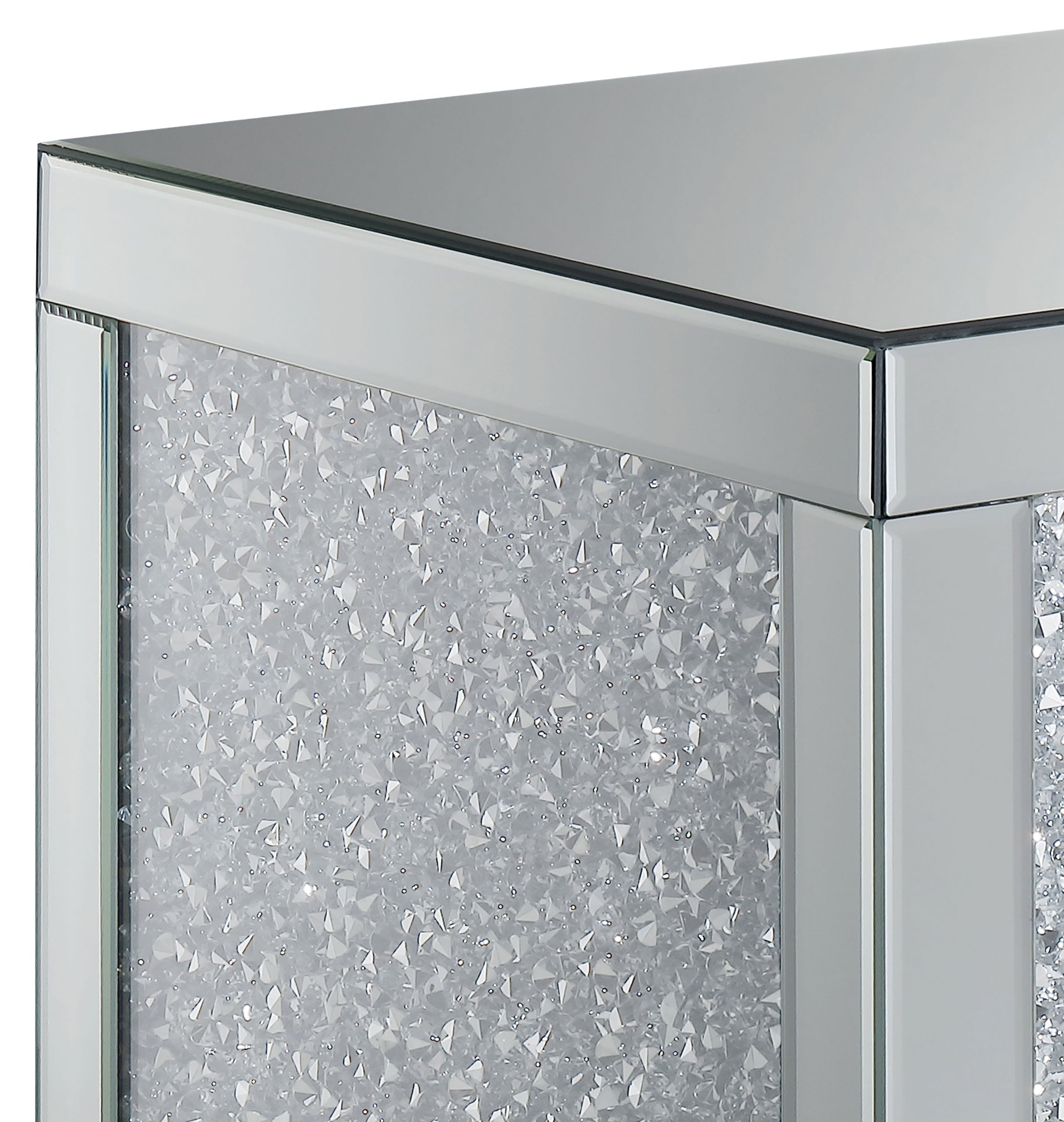 Gillian Rectangular Mirrored Acrylic Side End Table Silver — view 5