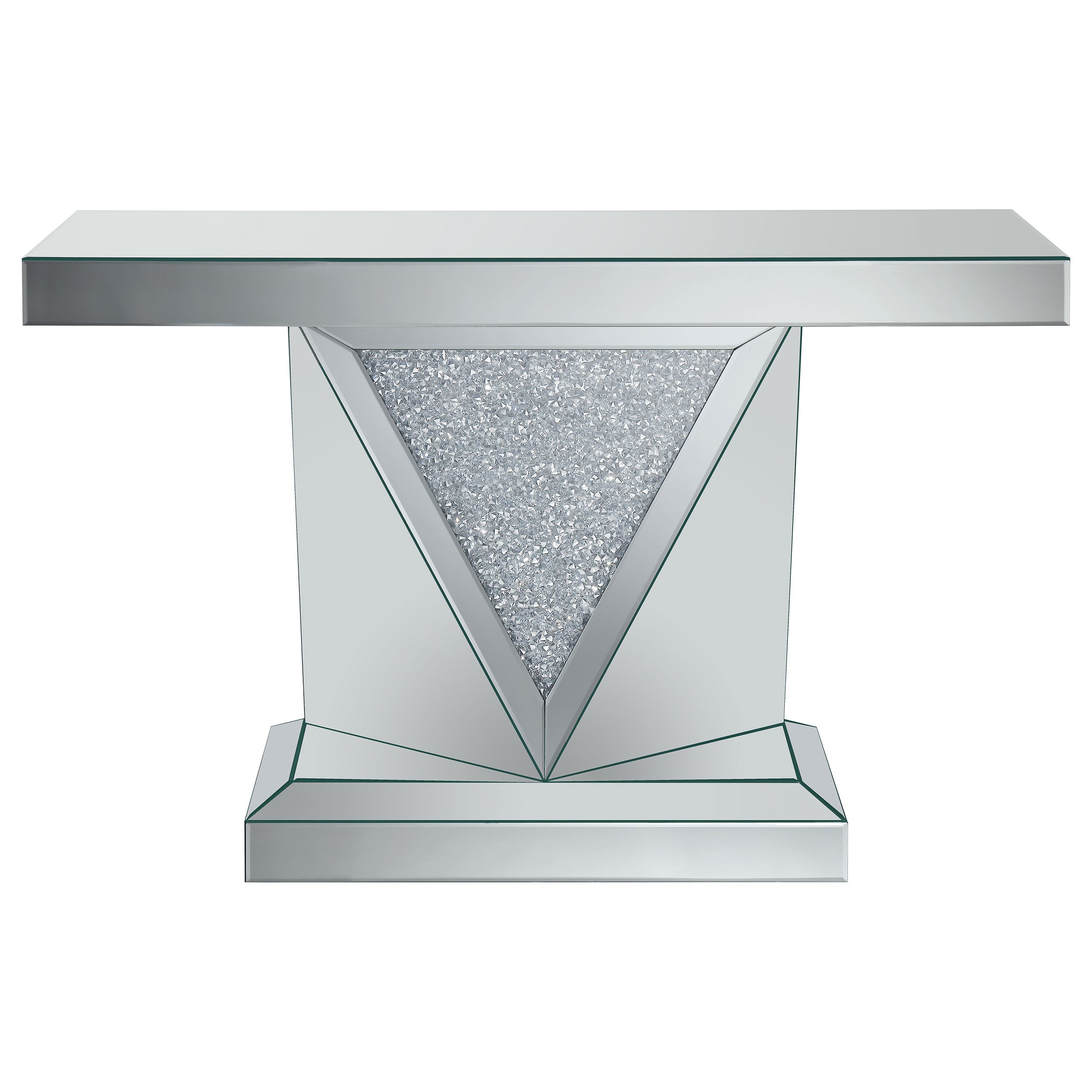Amore Mirrored Acrylic Entryway Sofa Console Table Silver — view 3