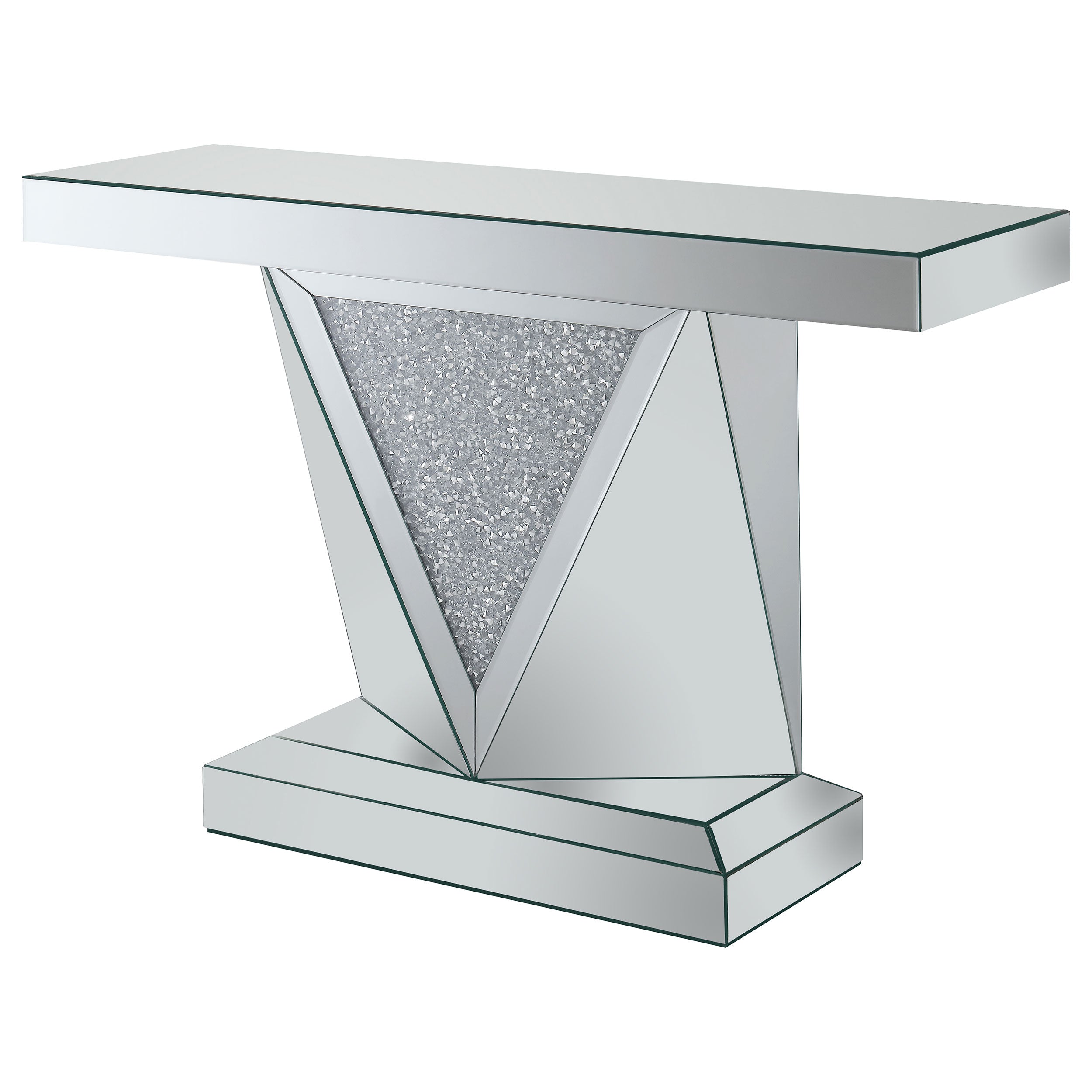 Amore Mirrored Acrylic Entryway Sofa Console Table Silver — view 4