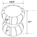 Round Upholstered Ottoman Pouf With Velvety Soft Upholstery