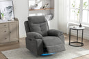 Power Recliner Glider Chair With Bluetooth Speaker 270 Degree Swivel With LED Light Side Arm With Storage Pockets USB+Type C Charging Port Button Control Retractable Footrest Adjustable Backrest DG