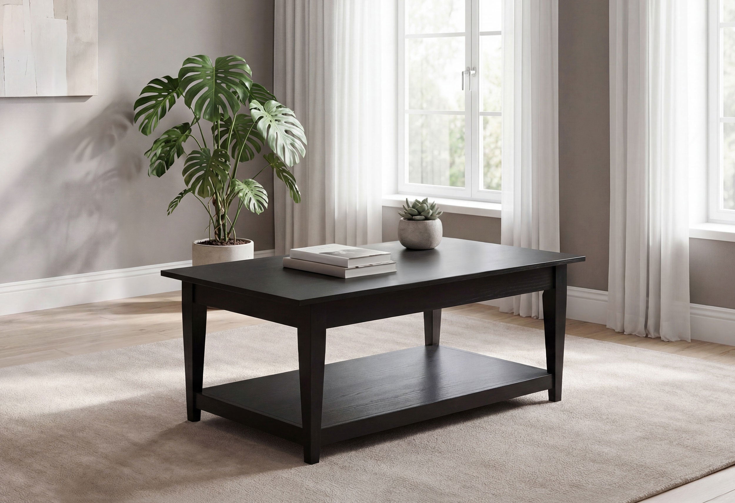 Lindenton Lift-Top Occasional Cocktail Coffee Table Black — view 2