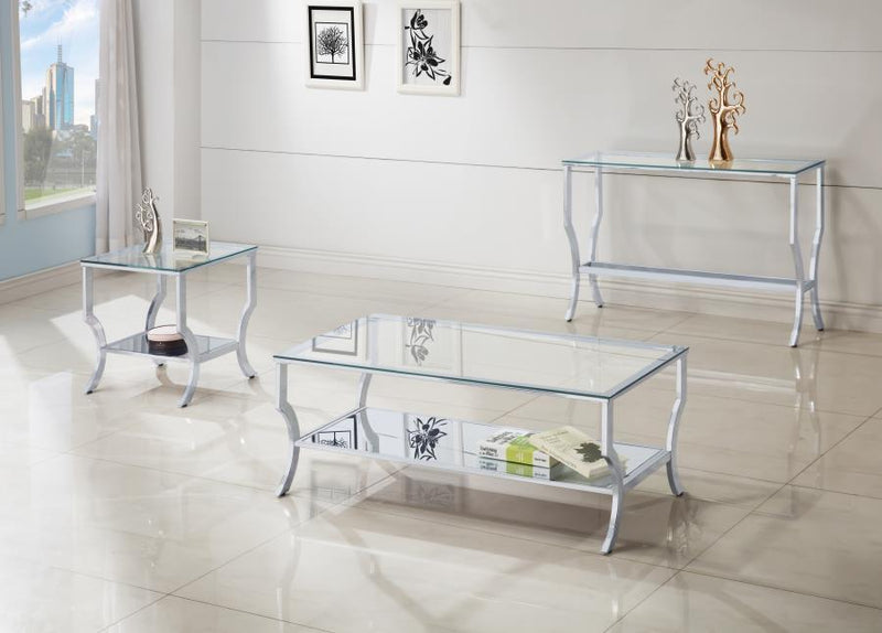 Saide - Rectangular Glass Top Entryway Console Table - Chrome