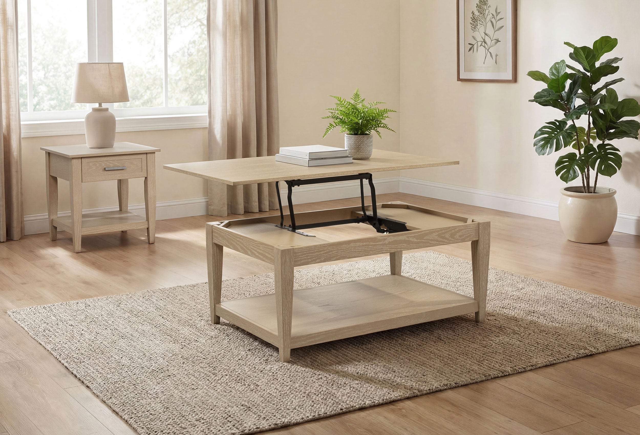 Lindenton 1-drawer Wood Occasional Side End Table Blonde — view 14