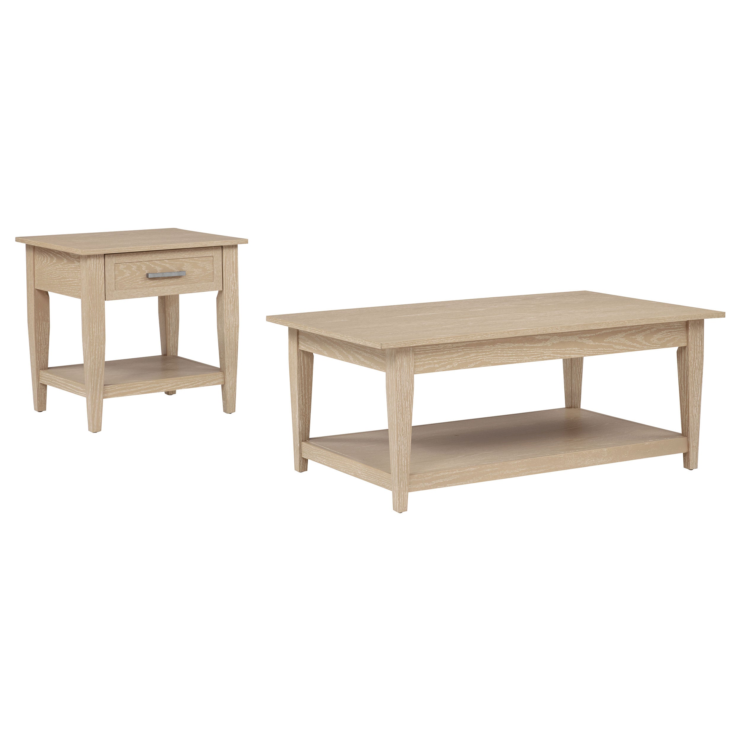Lindenton 2-piece Wood Lift-Top Coffee and End Table Set Blonde — view 3