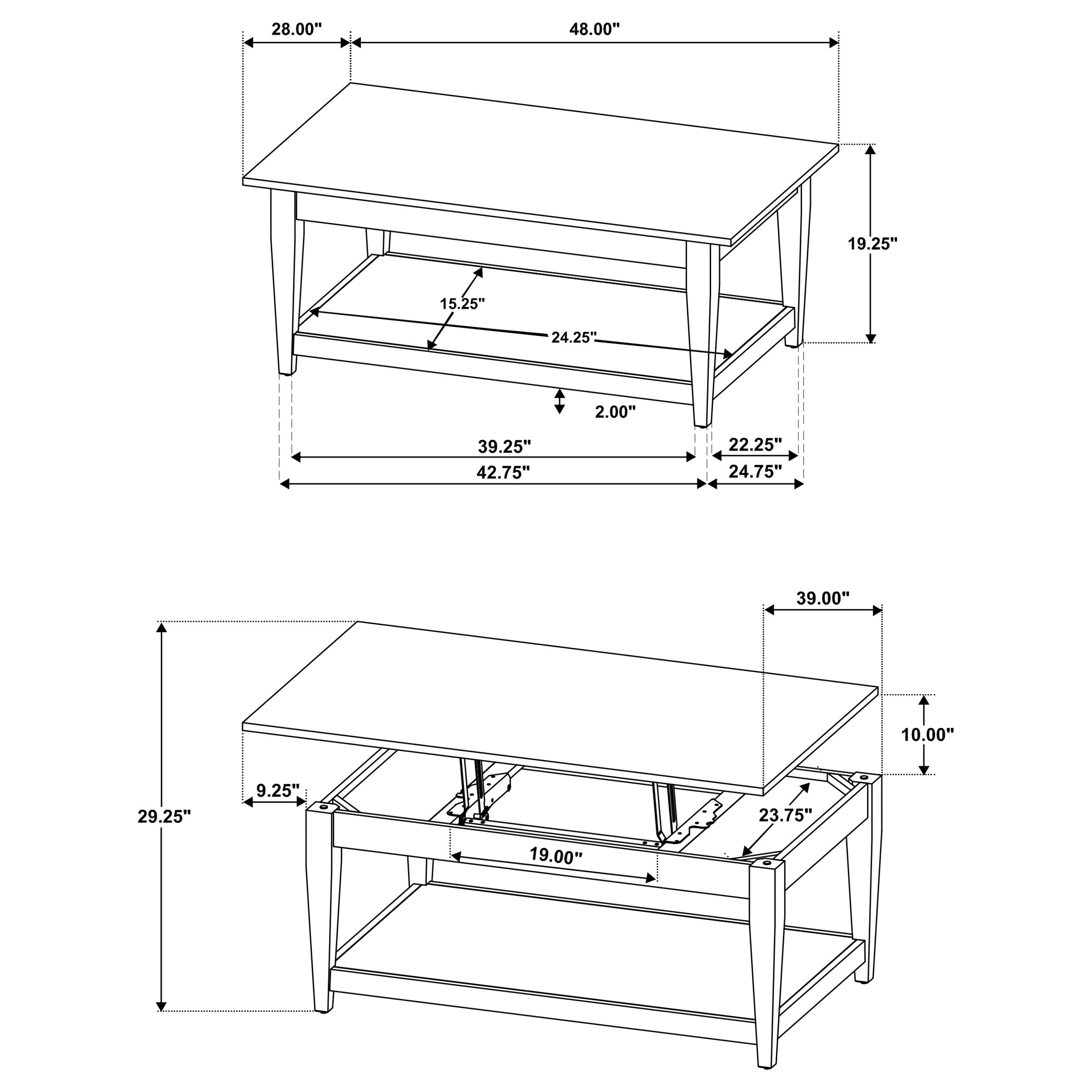 Lindenton Lift-Top Occasional Cocktail Coffee Table Blonde — view 12