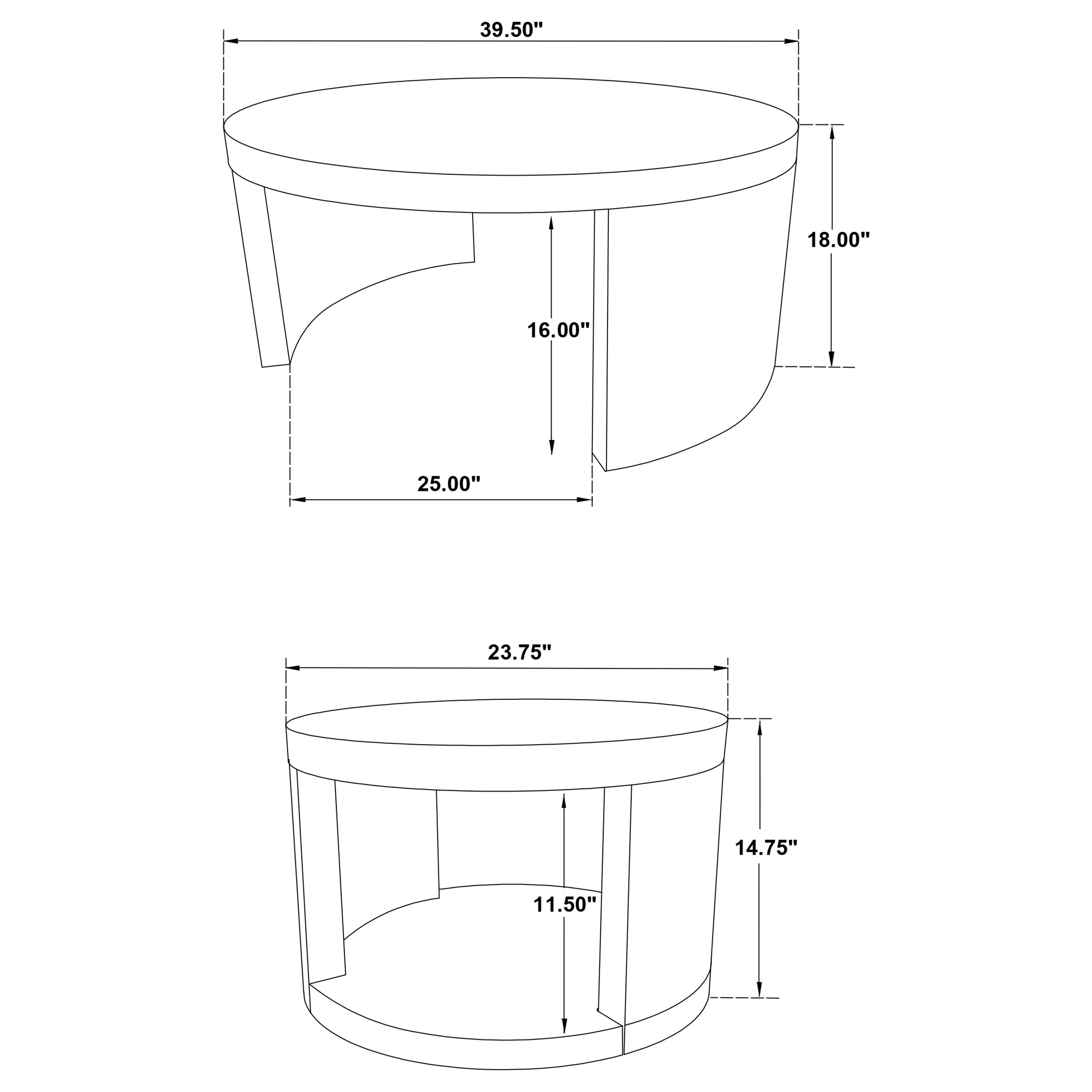 Sweeney 2-piece Round Wood Occasional Nesting Table Set Black — view 8