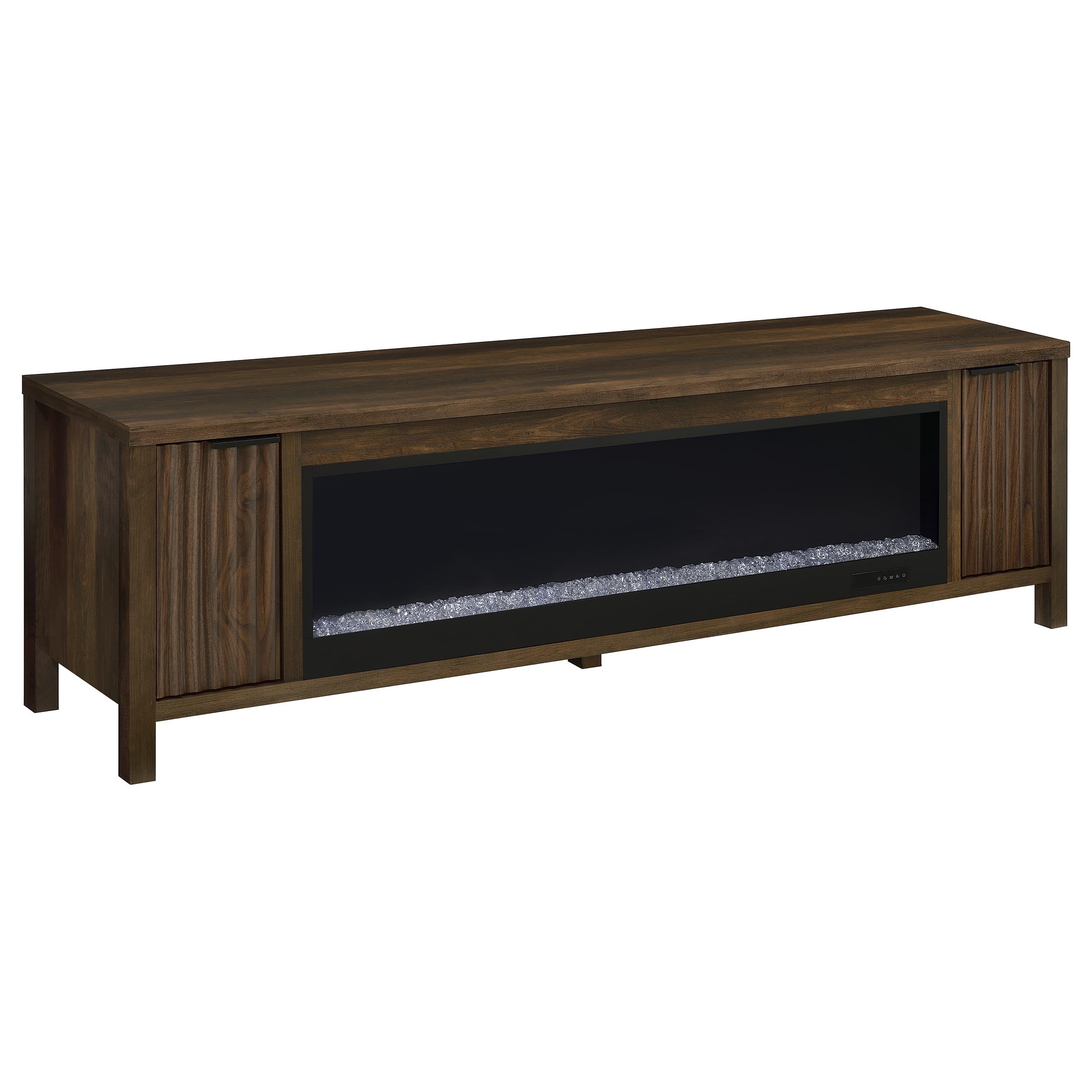Carey 79-inch TV Stand Fireplace Media Console Dark Pine — view 1