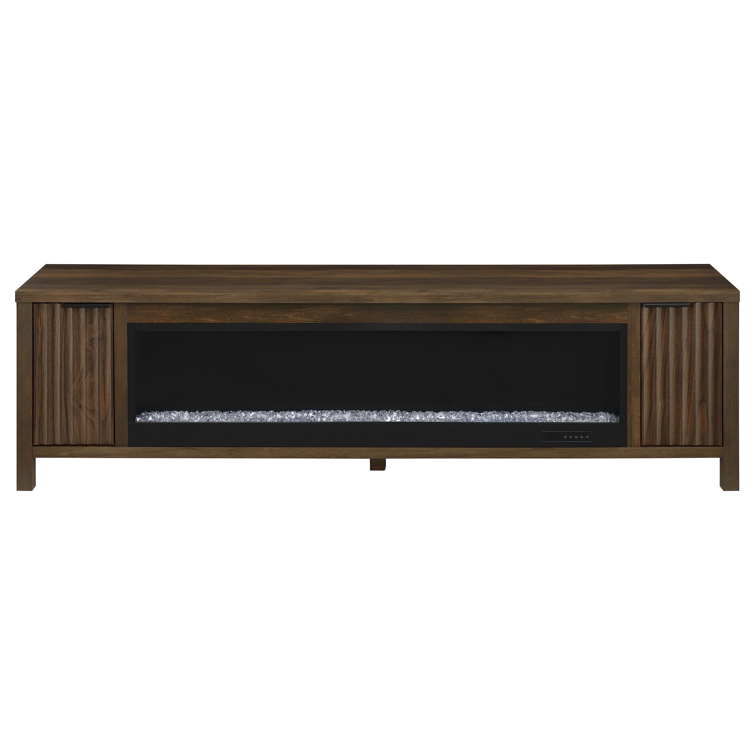 Carey 79-inch TV Stand Fireplace Media Console Dark Pine — view 4