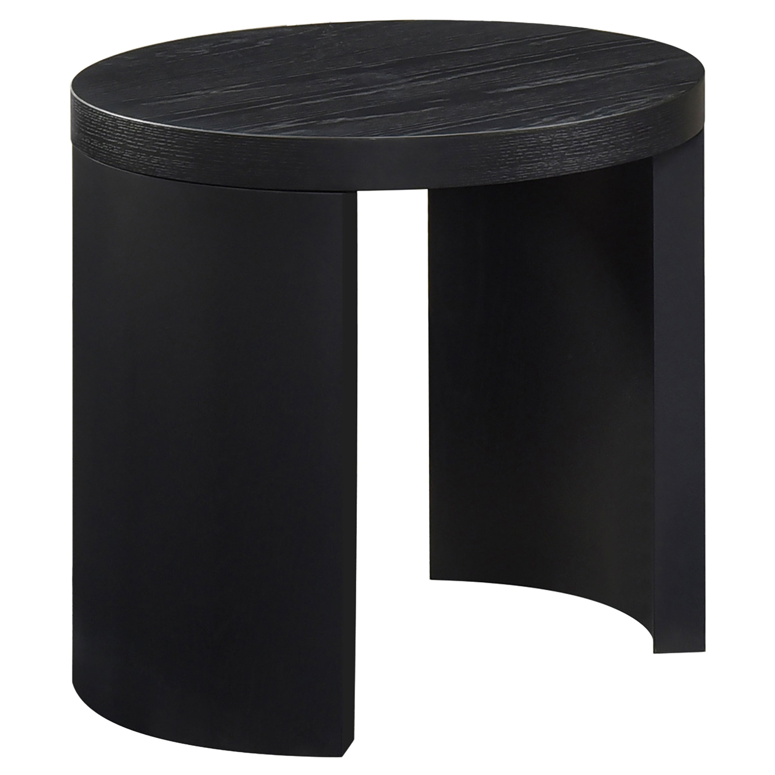 Sweeney 24-inch Round Wood Occasional Side End Table Black — view 1
