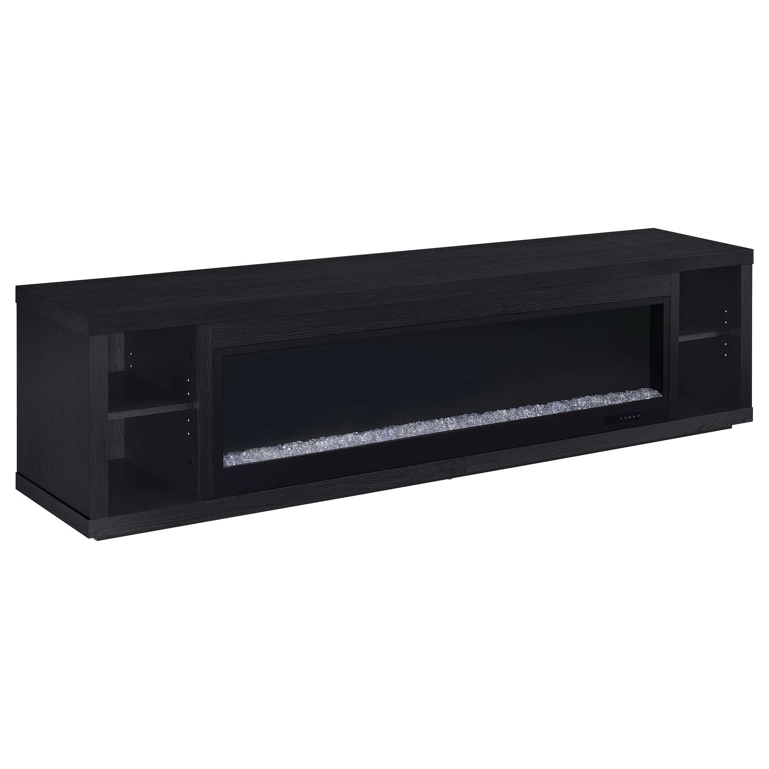 Deiter 79-inch TV Stand Fireplace Media Console Black — view 1