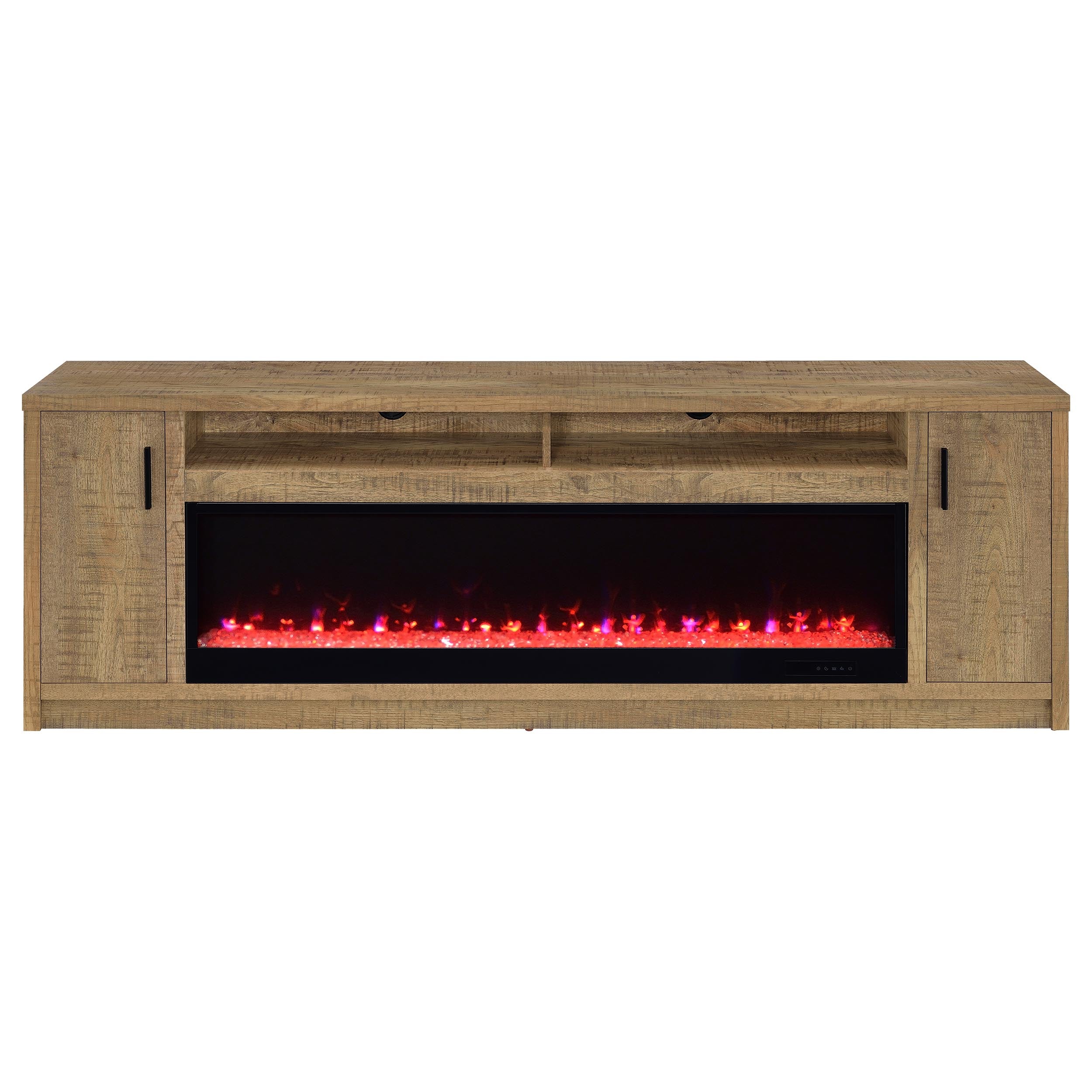 Eddy 79-inch 2-door TV Stand Fireplace Media Console Mango — view 5