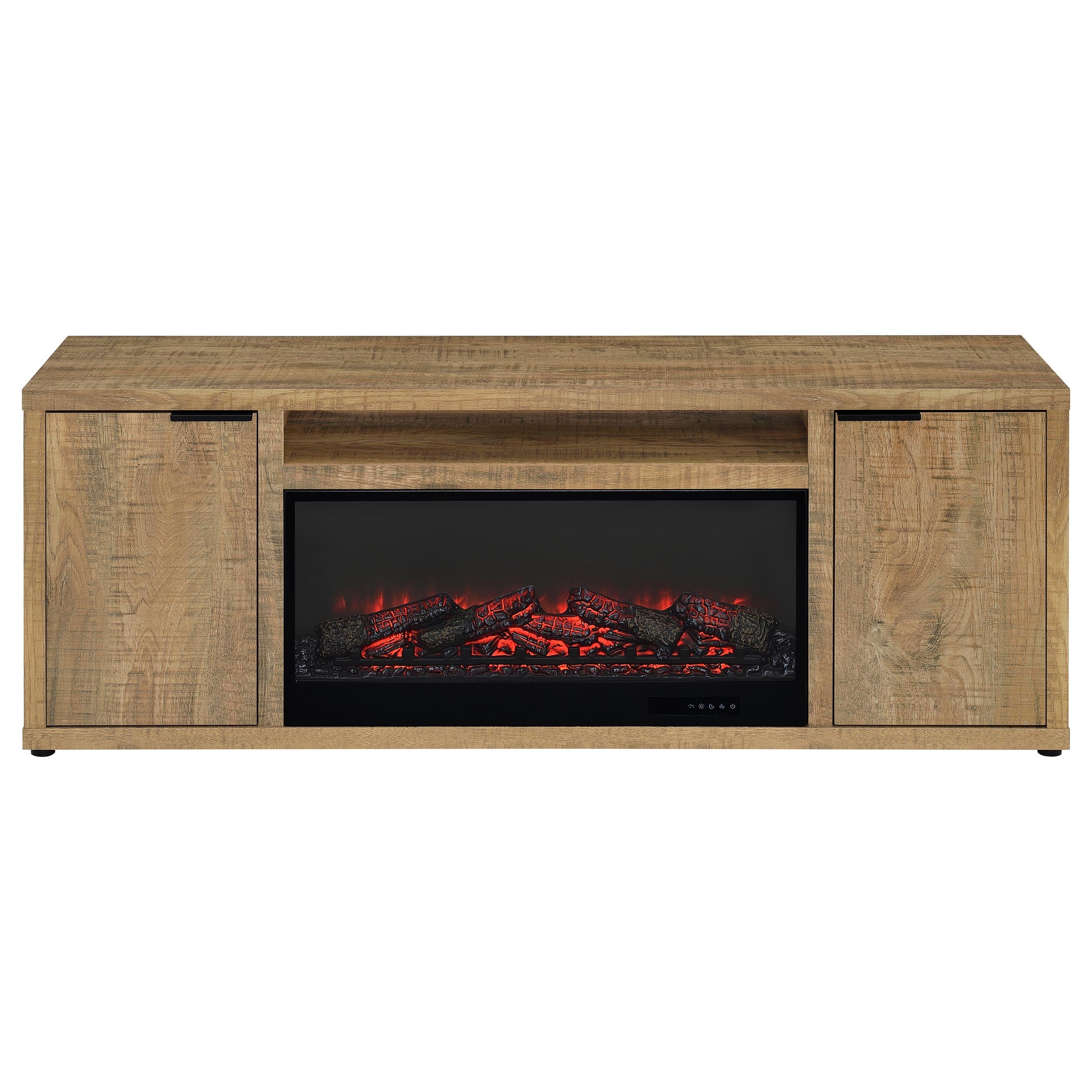 Fuller 60-inch 2-door TV Stand Fireplace Media Console Mango — view 5
