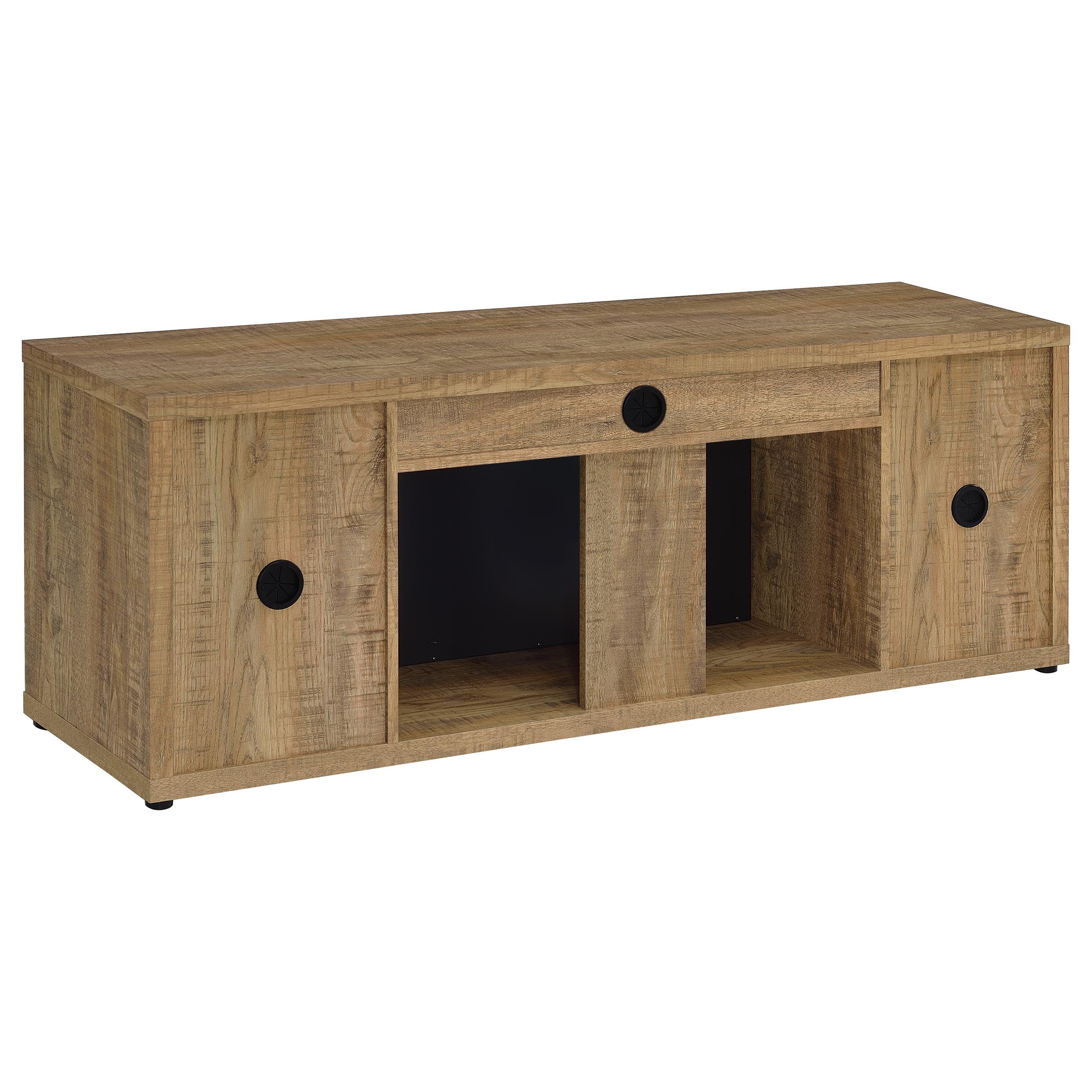 Fuller 60-inch 2-door TV Stand Fireplace Media Console Mango — view 7