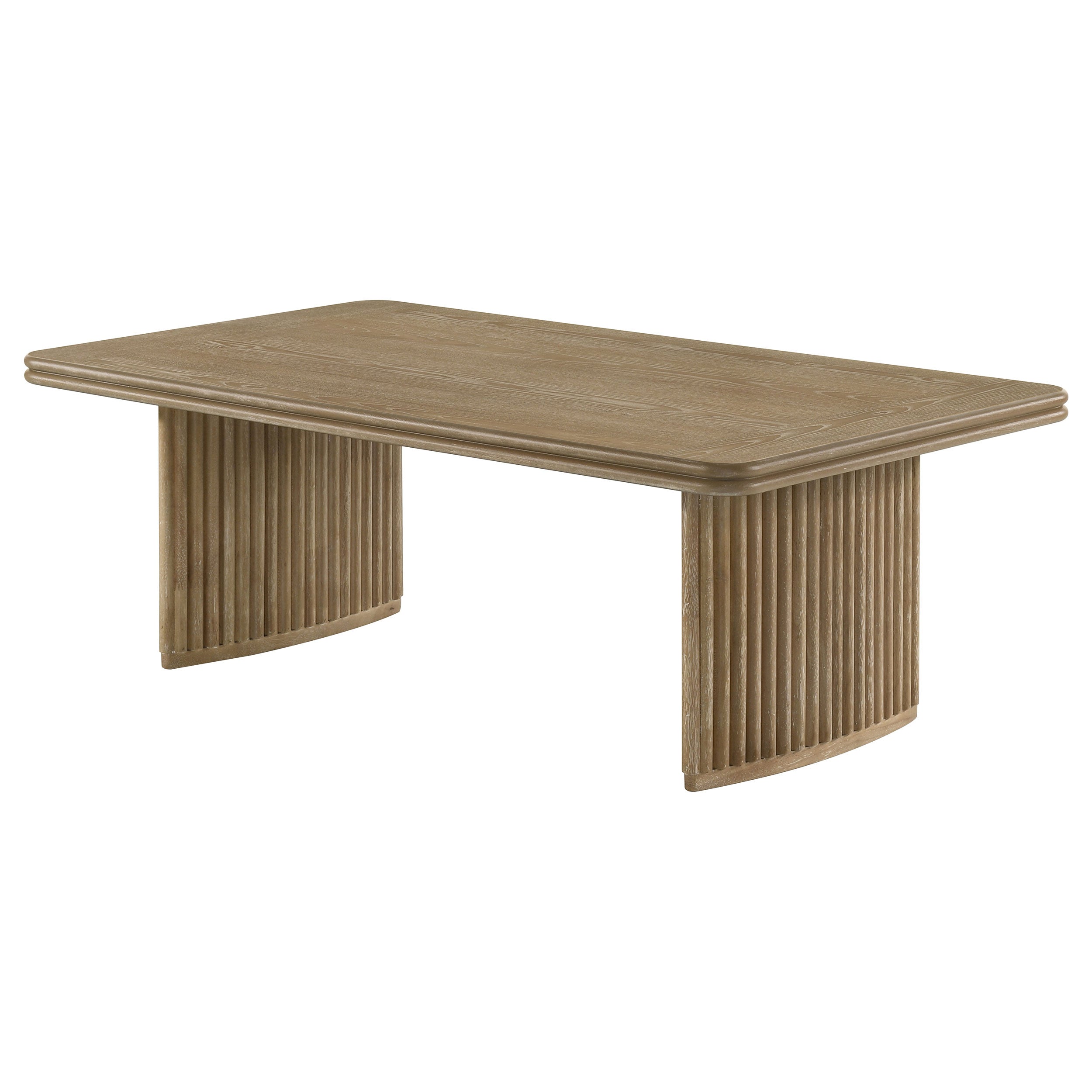 Adina Rectangular Wood Coffee Table Distressed Light Brown — view 4