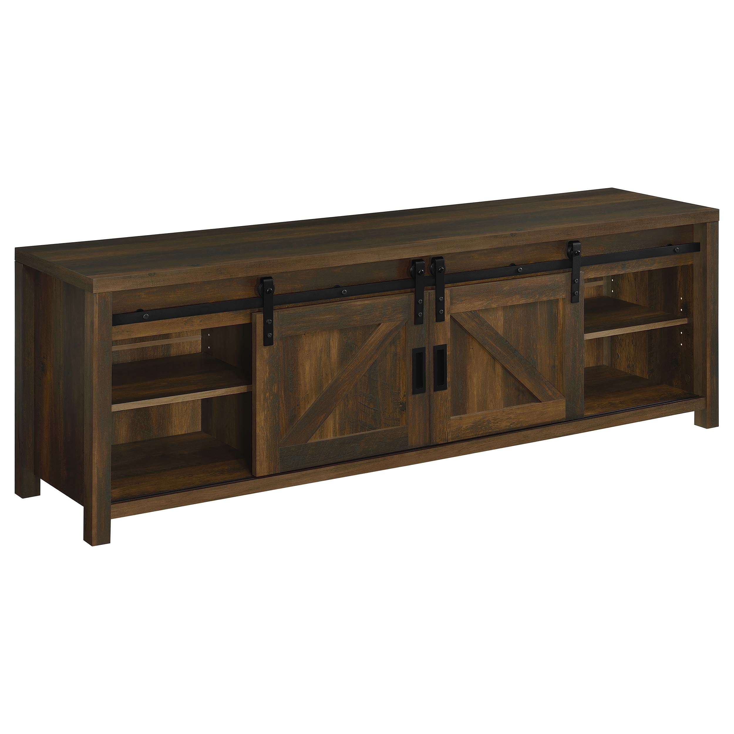 Enfield 71-inch TV Stand Fireplace Media Console Dark Pine — view 3