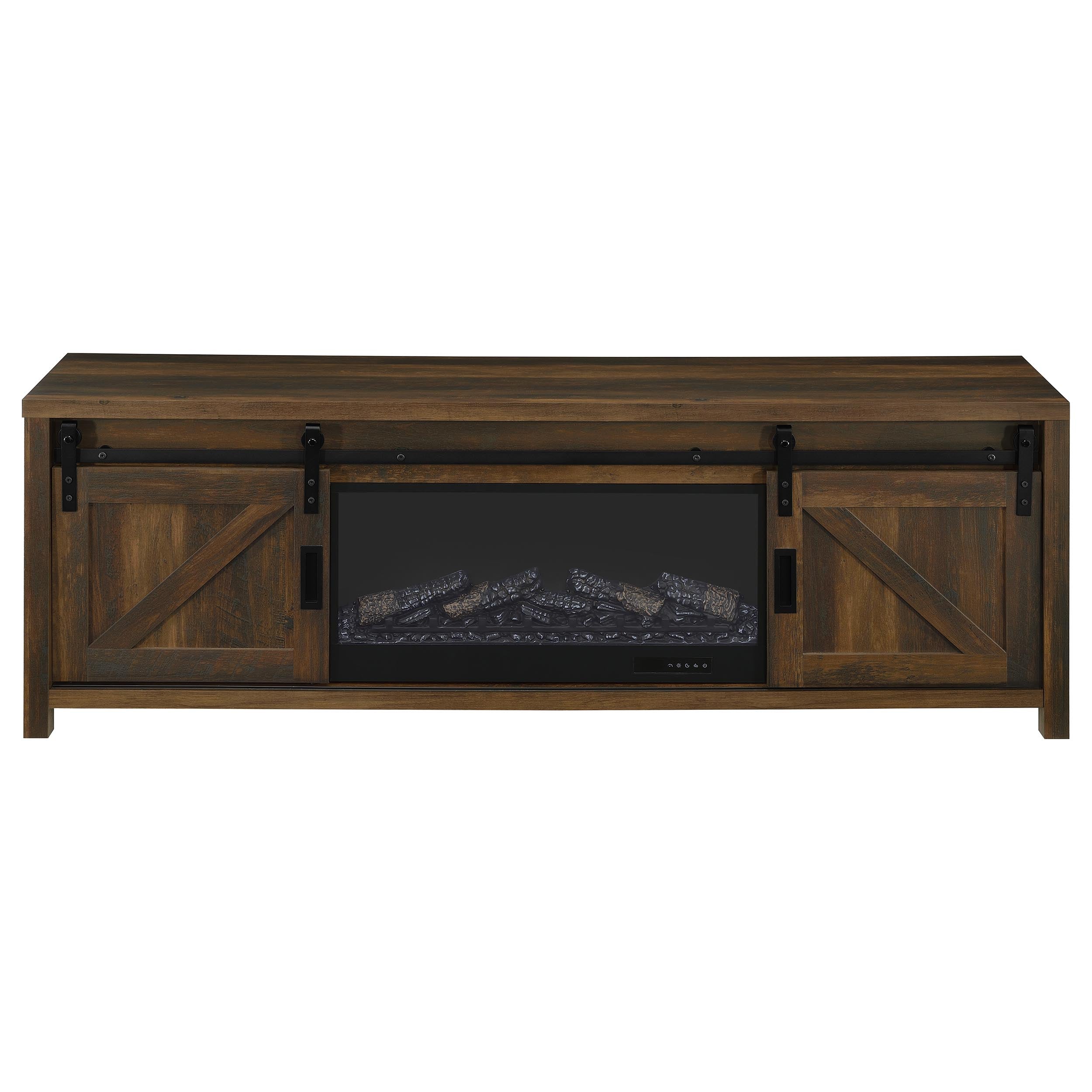 Enfield 71-inch TV Stand Fireplace Media Console Dark Pine — view 4