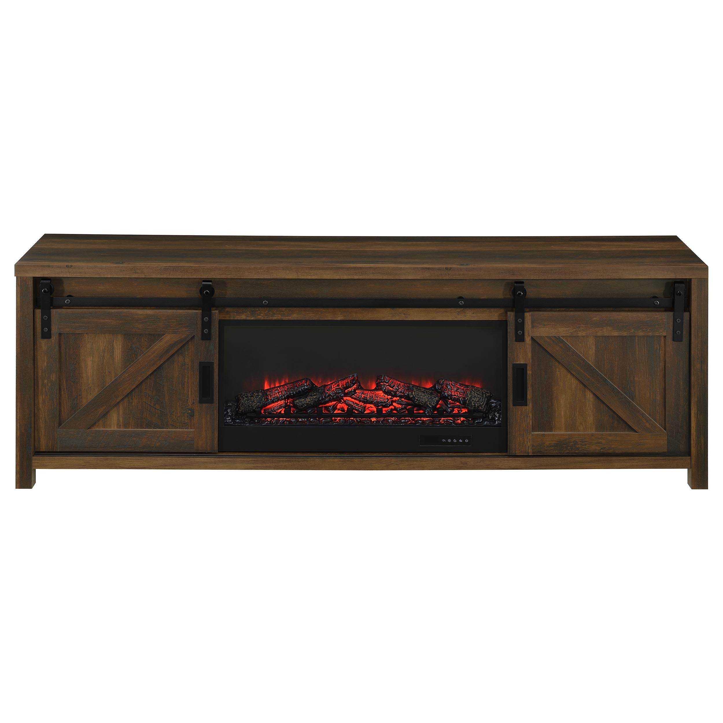 Enfield 71-inch TV Stand Fireplace Media Console Dark Pine — view 5