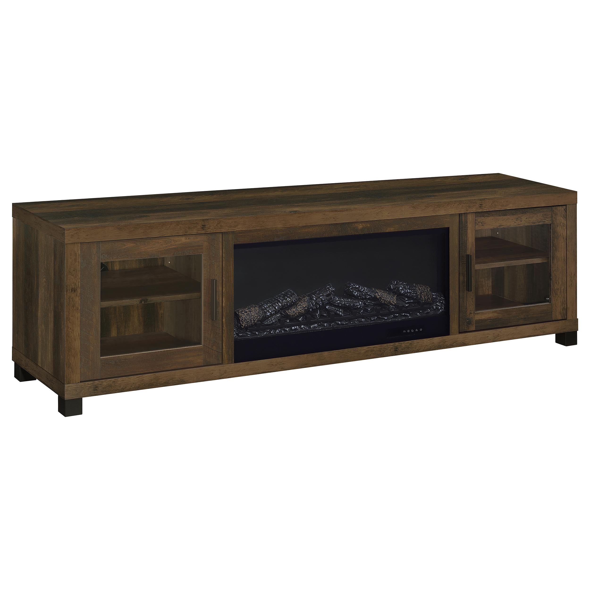 Havering 71-inch TV Stand Fireplace Media Console Dark Pine — view 1