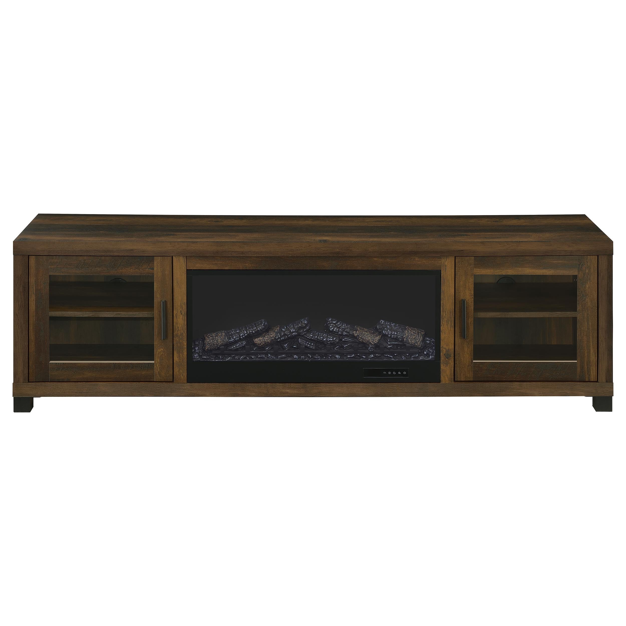 Havering 71-inch TV Stand Fireplace Media Console Dark Pine — view 4