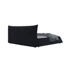 Upholstered Platform Bed With Special Shaped Velvet Headboard