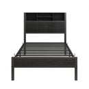 Modern Metal Platform Bed Frame With Storage Headboard And Charging Station