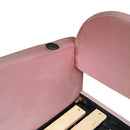 Upholstered Daybed With Cloud-Shaped Backrest, Trundle & 2 Drawers And USB Ports