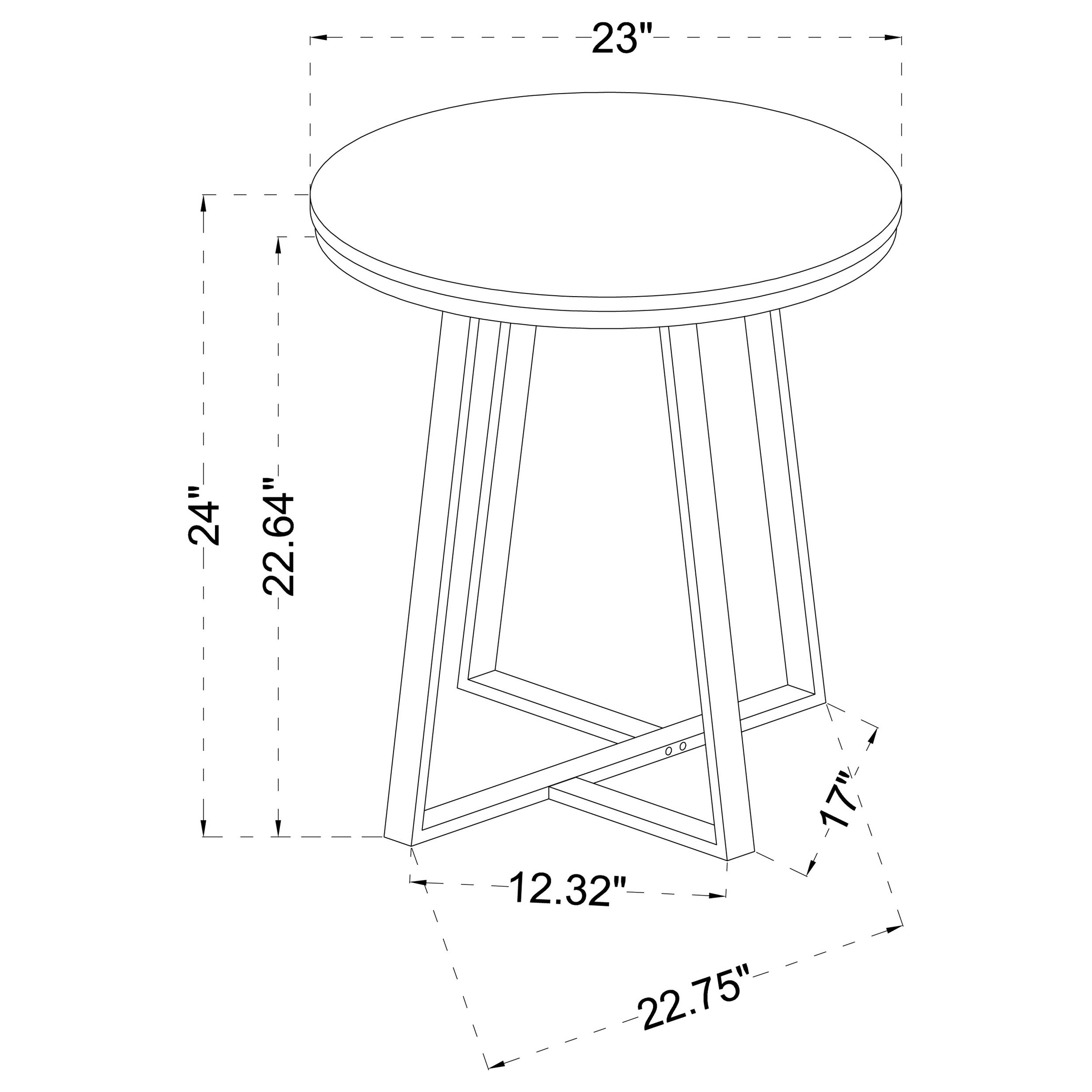 Hugo Round Faux Marble End Table White and Matte Black — view 3