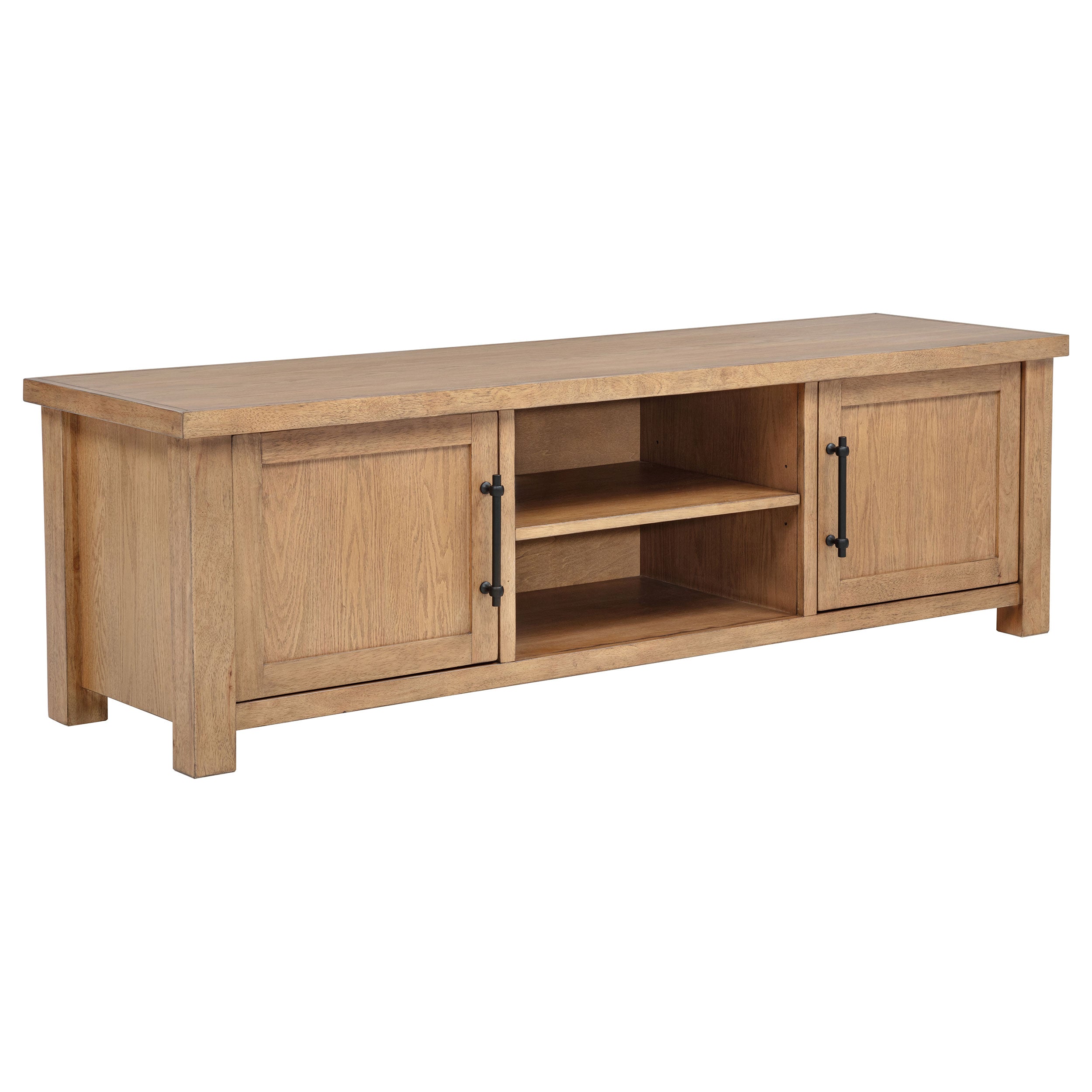 Beasley 2-Door 71-Inch Wood TV Stand Media Console Golden Oak — view 1