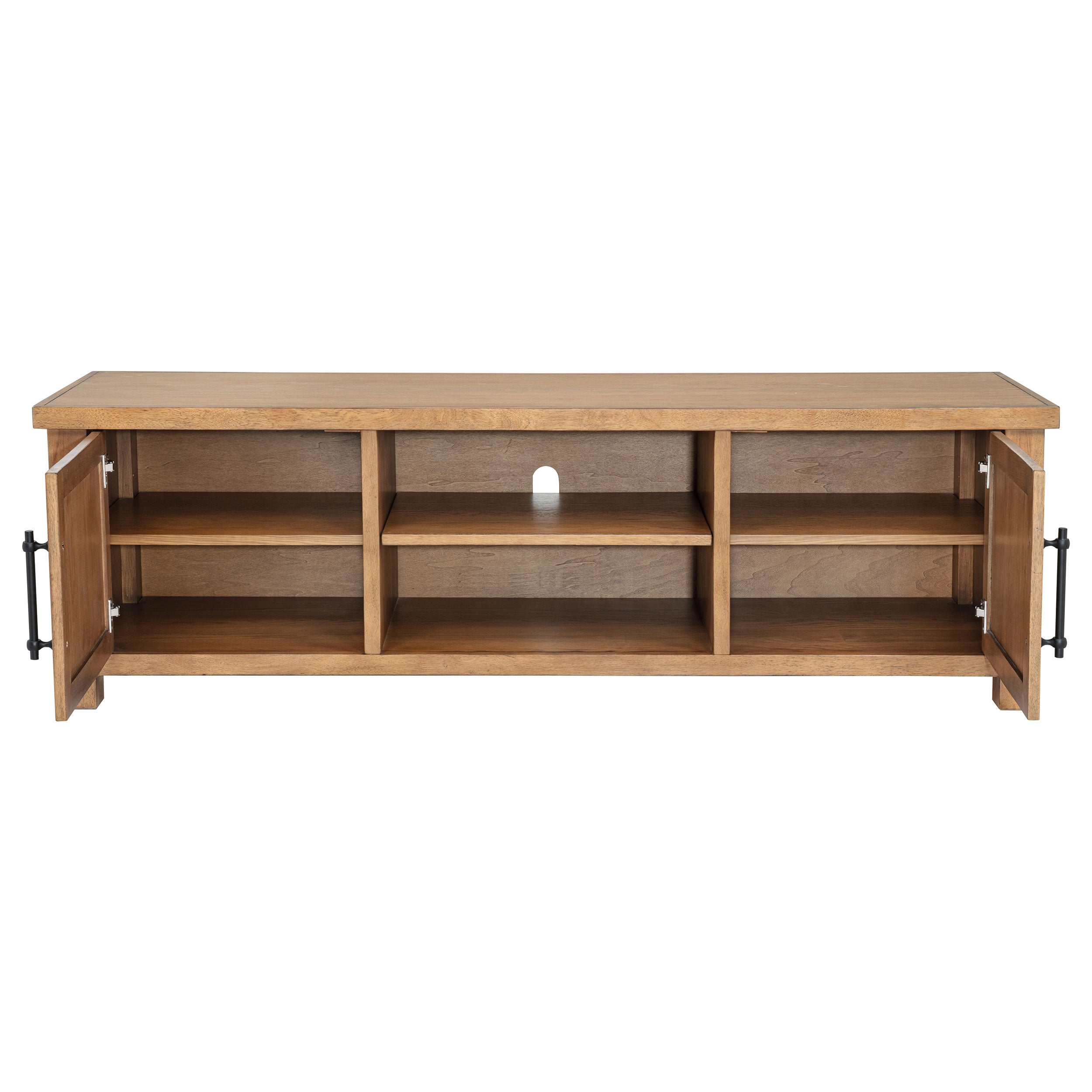Beasley 2-Door 71-Inch Wood TV Stand Media Console Golden Oak — view 3