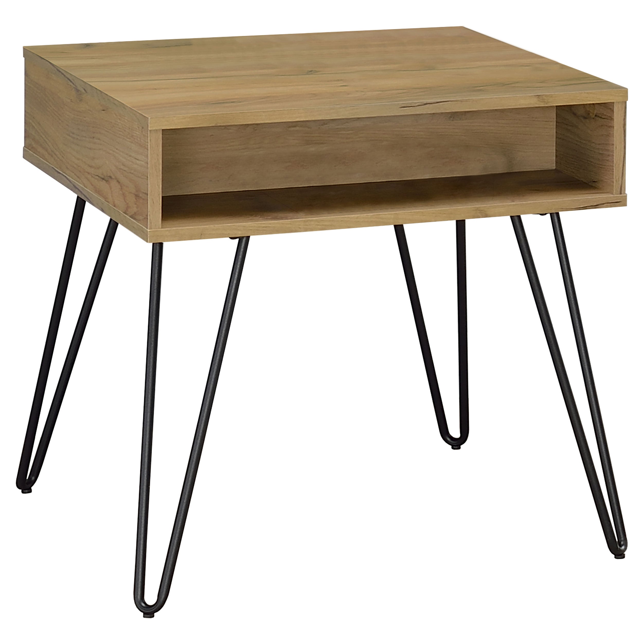 Fanning Engineered Wood Side End Table Golden Oak — view 1